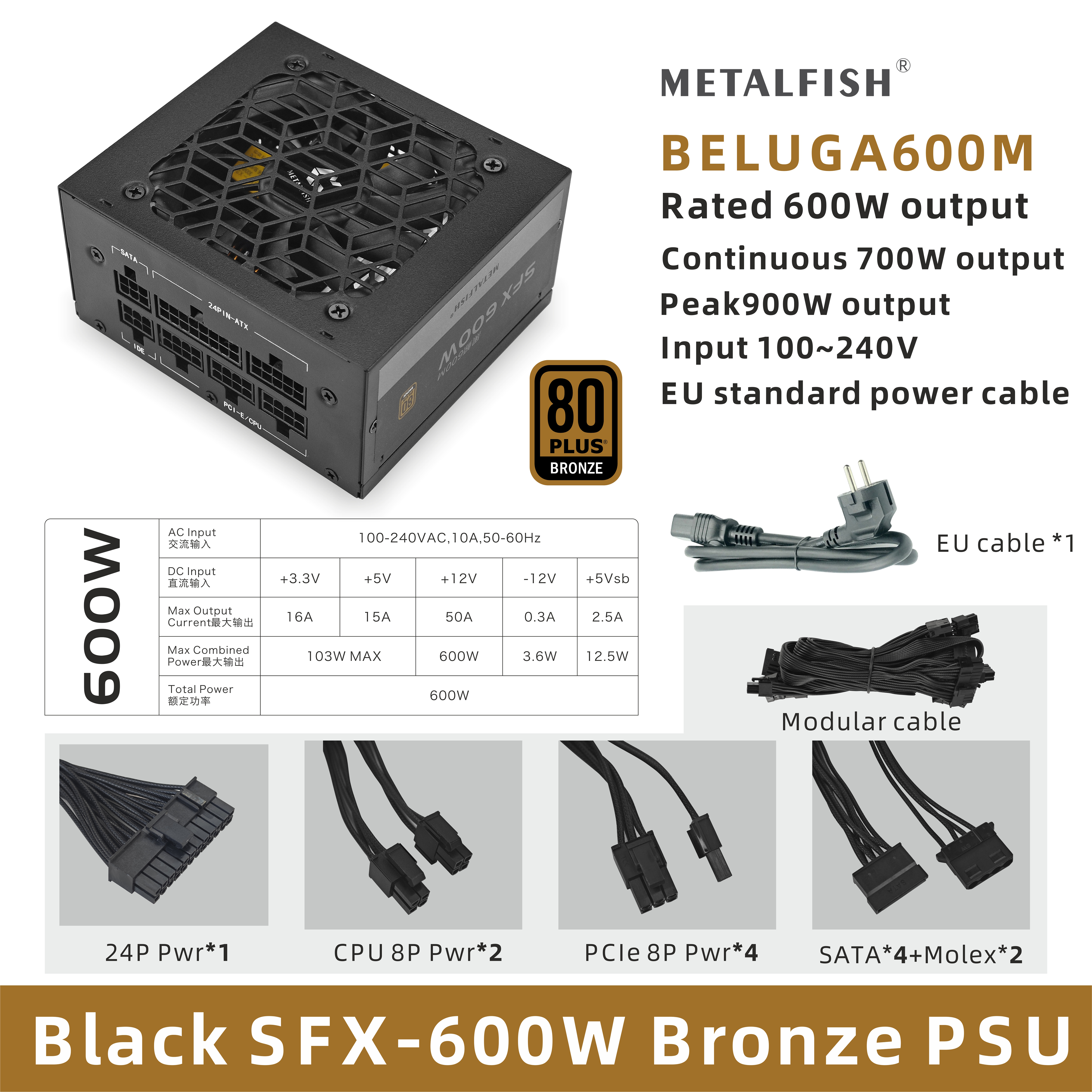 Pc Gaming Msi - METALFISH SFX 80Plus Bronze 500/600W PSU