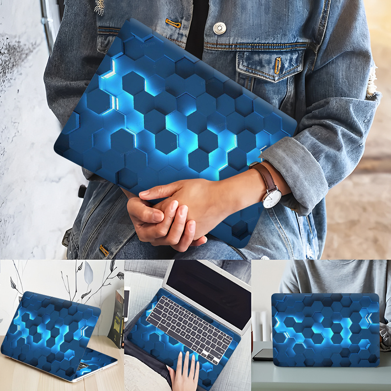 Pc Gaming Hp - Laptop Sticker with Luminous Blue Hexagon
