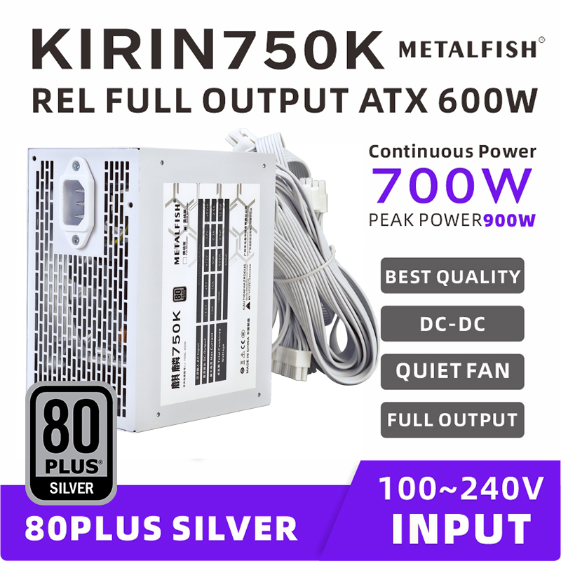 Pc Gaming Msi - METALFISH KIRIN750K White Chassis Power Supply