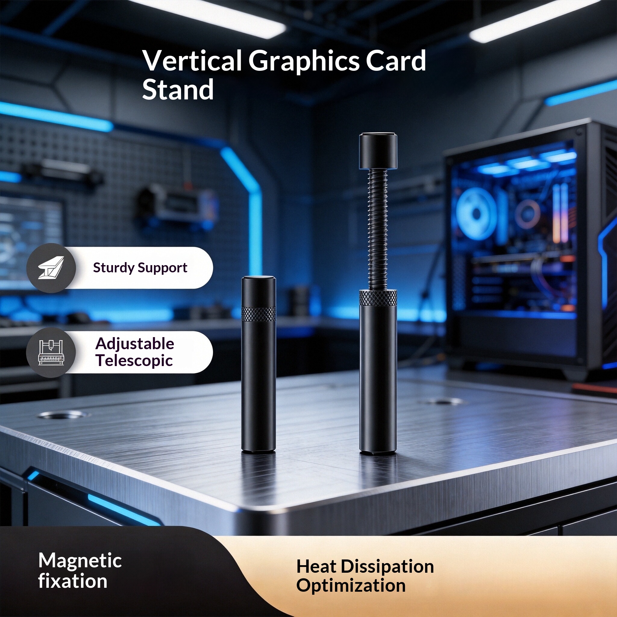 Gpu Vertical Mount - video GPU Holder Vertical Telescopic Rotating