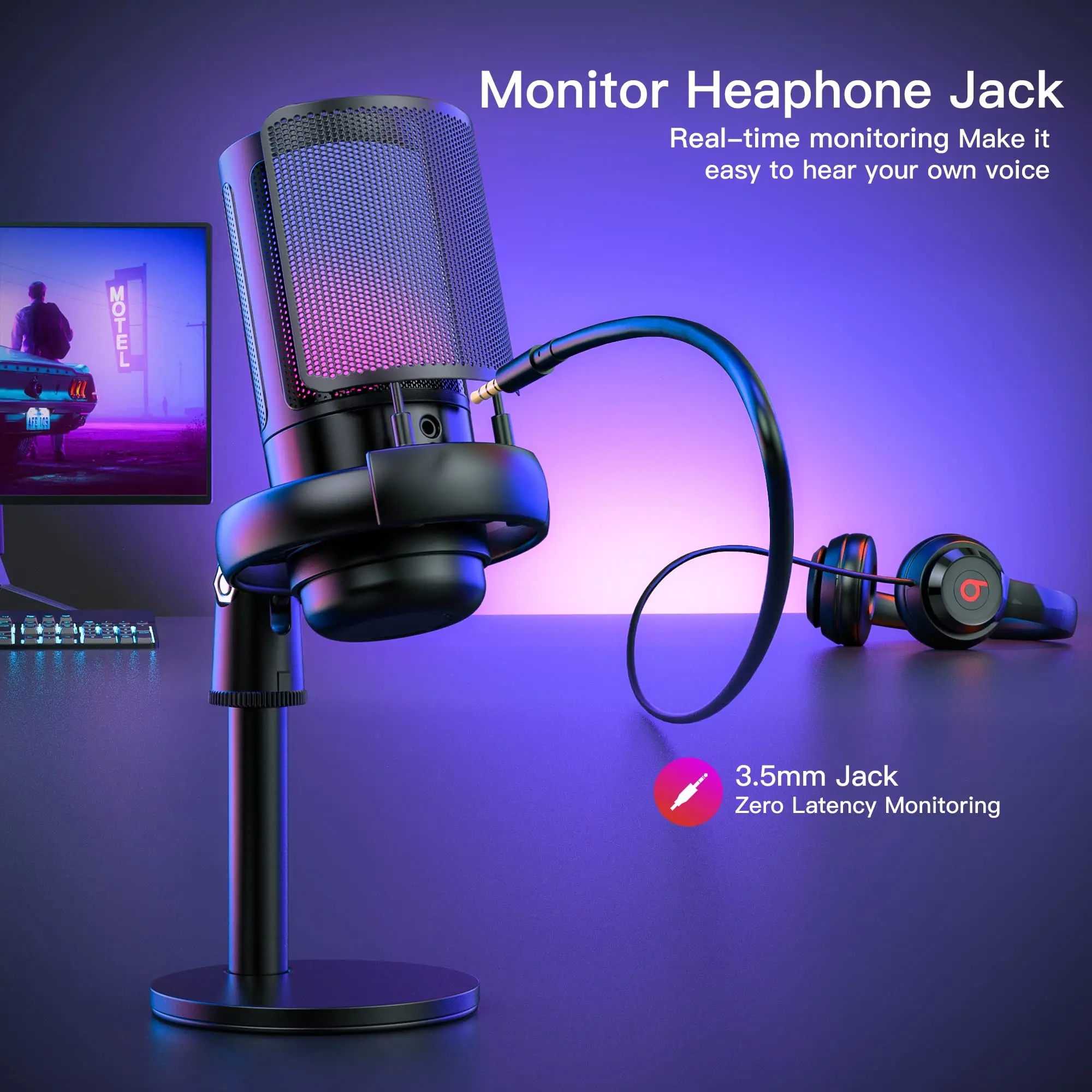 Pc Gaming Youtubers - Professional Studio USB Condenser Microphone RGB