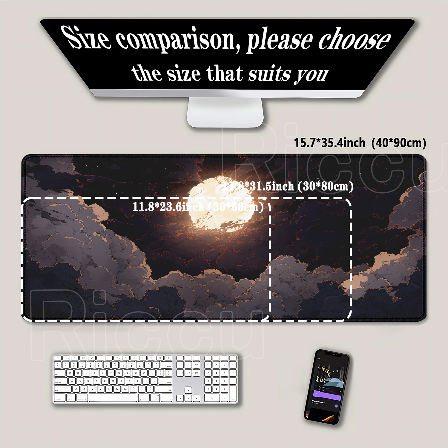 moon night cloud Mousepad Rubb - Pc Gaming Cloud Free incelemesi ve fiyatı